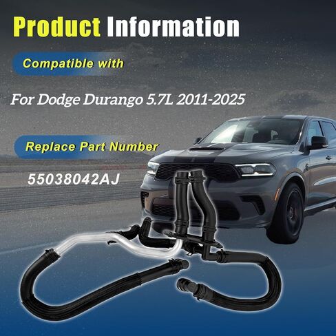 مجموعة خرطوم السخان 55038042AJ مناسبة لدودج دورانجو 5.7L 2011-2025 إمداد السخان وخرطوم العودة والأنبوب in Kuwait