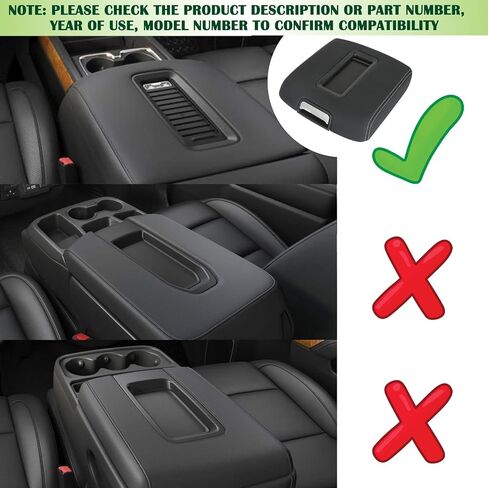 Center Console Armrest Lid w/o Steel Bracket Black Compatible with 2014-2020 Chevrolet Chevy Avalanche Silverado Suburban Tahoe GMC Sierra Yukon XL Replaces 0227083AA in Kuwait