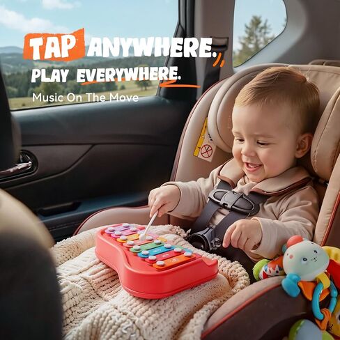 Gleesfun 2005 2-in-1 Baby Piano & Xylophone for Toddlers 1-3 Years Old – Portable Musical Toy, Educational Music Learning Instrument with Mallet, Sensory Fun, Early Learning Keyboard for Home & Travel in Kuwait