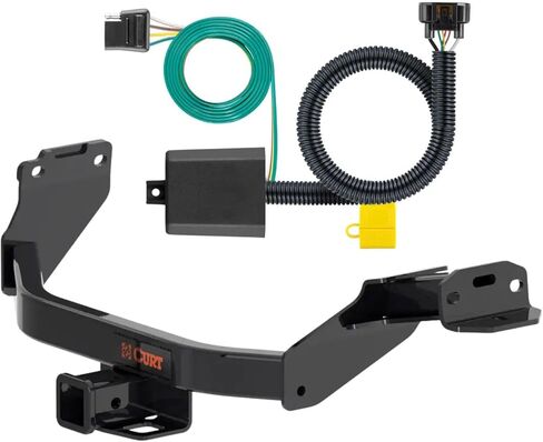 CURT Class 3 Trailer Hitch 2" Receiver with 4-Way Flat Output Custom Wiring Harness fits 2021-2023 Santa Fe | Resists Rust, Chipping, & UV | Includes Installation Hardware and Rubber Dust Cover in Kuwait