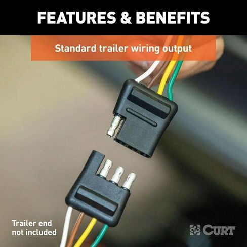 CURT Class 3 Trailer Hitch 2" Receiver with 4-Way Flat Output Custom Wiring Harness fits 2021-2023 Santa Fe | Resists Rust, Chipping, & UV | Includes Installation Hardware and Rubber Dust Cover in Kuwait