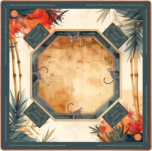 American Mahjong Mat – 31.5 x 31.5 Inch Non Slip Noise Reducing Padded Game Table Mat for American Mah Jongg with Canvas Carrying Bag, POP Bold Colorful Vibrant Design in Saudi Arabia