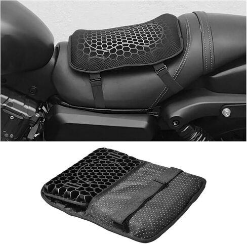 Motorcycle Seat Cushion, 3D Honeycomb Gel Breathable Shock-Absorbing Motorbike Seat Pad for Long Rides, Comfortable Pressure Relief Motorbike Chair Cover, Universal Fit in Kuwait