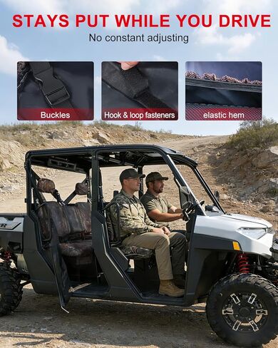 أغطية مقاعد UTV متوافقة مع Polaris Ranger Crew 1000 Premium 2020-2025 وRanger Crew XP 1000 2017-2021، أغطية مقاعد مموهة من قماش أكسفورد مقاومة للماء 1680D للأماكن الخارجية in Kuwait