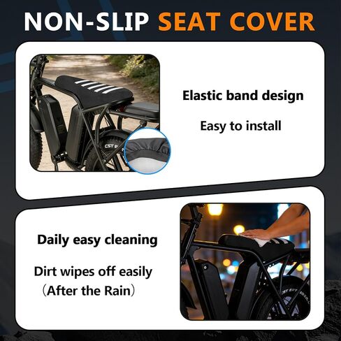 Non-Slip Seat Cover (White) Compatible with Ridstar Q20/Q20 Pro Lite EBike, Electric Bike Waterproof Soft Seat Cover, Elastic Band Design in Kuwait
