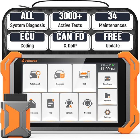 FOXWELL NT919BT All System Diagnostic Tool - Automotive Bidirectional Scan Tool, 3000+ Active Tests, 34 Maintenances, ECU Coding, CAN FD & DoIP, Lifetime Free Update, Car OBD2 Scanner for 140+ Brands in Kuwait