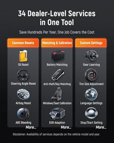 FOXWELL NT919BT All System Diagnostic Tool - Automotive Bidirectional Scan Tool, 3000+ Active Tests, 34 Maintenances, ECU Coding, CAN FD & DoIP, Lifetime Free Update, Car OBD2 Scanner for 140+ Brands in Kuwait