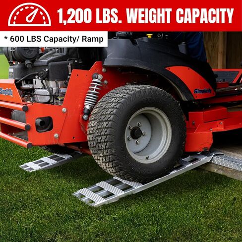 GEN-Y Hitch Aluminum Loading Ramps - Set of Two 40-Inch x 11-Inch Ramps for ATVs, Motorcycles, Mowers, Carts, and Sheds - 1,200 LBS. Combined Capacity with Serrated Rungs in Kuwait