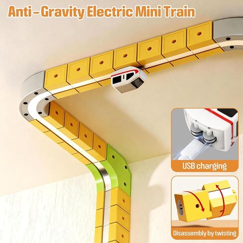Hapray Electric Train Set, Magnetic Train Set for Kids 4-8, Infinity Racer Magnetic Train, Gravity-Defying 3D Race Track & Motorized Car, STEM Track Train Toys Birthday Gift for Boys Girls 87pcs in Kuwait