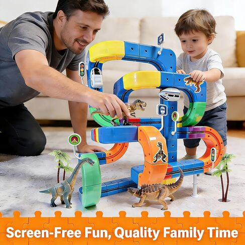 3D Gravity-Defying Electric Train Set – 140 Pcs DIY Flexible Cube Track, Build Any Track You Imagine, Safe & Durable STEM Toy for Kids 3-12, Encourages Creativity & Problem-Solving in Kuwait