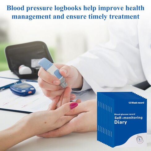 10 Pcs Diabetes Blood Sugar Log Book, 3 x 4 inch Daily Blood Glucose Monitoring, Daily Blood Sugar Log for Type 1 & 2 Diabetes, 13 Week Tracker Diabetics Log Book Before & After Meals, Pocket Size Journal for Diabetics in Kuwait