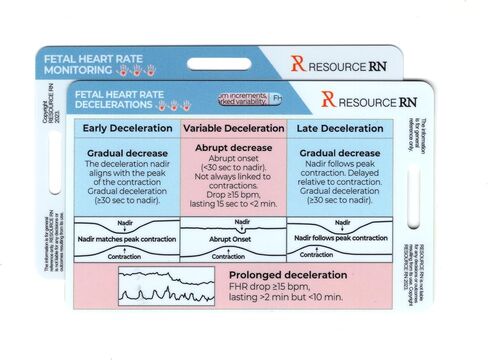 Fetal Monitoring Badge Card for Nurses – Badge Buddy Pocket Reference for Labor & Delivery, EFM FHR Baseline, Variability, Accelerations & Decelerations, OB Nurse, Horizontal & Vertical Compatible in Kuwait