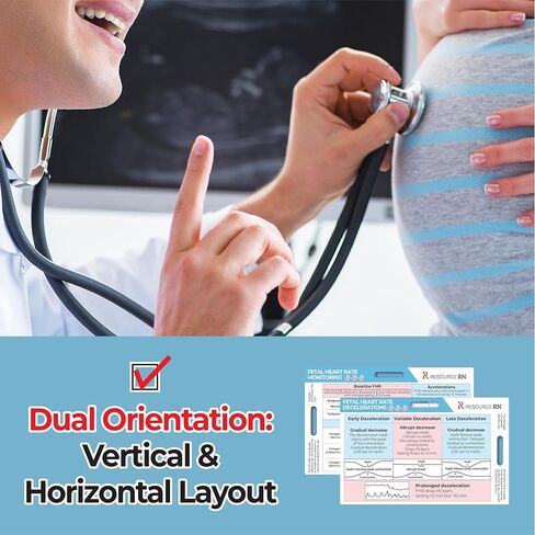 Fetal Monitoring Badge Card for Nurses – Badge Buddy Pocket Reference for Labor & Delivery, EFM FHR Baseline, Variability, Accelerations & Decelerations, OB Nurse, Horizontal & Vertical Compatible in Kuwait