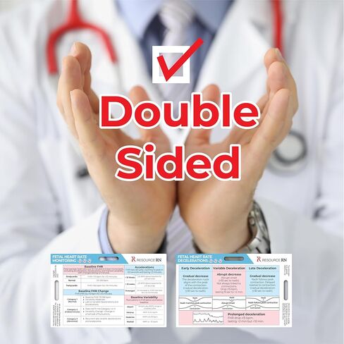 Fetal Monitoring Badge Card for Nurses – Badge Buddy Pocket Reference for Labor & Delivery, EFM FHR Baseline, Variability, Accelerations & Decelerations, OB Nurse, Horizontal & Vertical Compatible in Kuwait