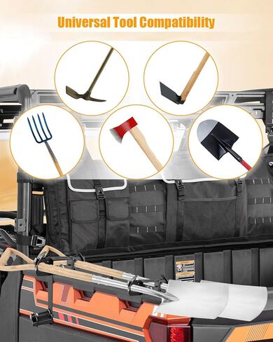 Upgraded UTV Tool Hooks Rack with Transfer Tank Mount Fit for Polaris Ranger General, Dual Tool Hooks Bed Mount Holder for Shovel Axe Rakes Farm, Heavy-Duty Steel in Kuwait
