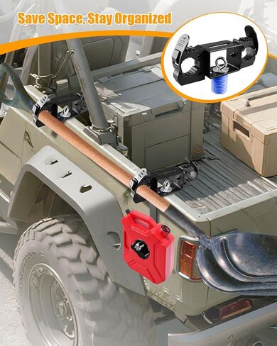Upgraded UTV Tool Hooks Rack with Transfer Tank Mount Fit for Polaris Ranger General, Dual Tool Hooks Bed Mount Holder for Shovel Axe Rakes Farm, Heavy-Duty Steel in Kuwait