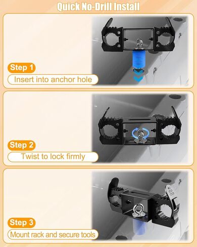 Upgraded UTV Tool Hooks Rack with Transfer Tank Mount Fit for Polaris Ranger General, Dual Tool Hooks Bed Mount Holder for Shovel Axe Rakes Farm, Heavy-Duty Steel in Kuwait