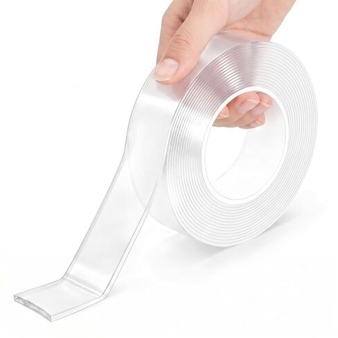 Nano Double Sided Tape Heavy Duty, 20LBS+ Strong Removable Double Sided Tape for Wall Without Damage, 9.84ft x 1.18in Waterproof Reusable Adhesive Tape for Home DIY Bathroom Office & Car in Kuwait