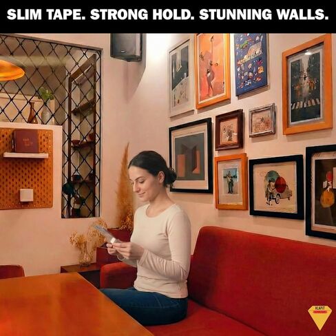 KLAPiT Super Tape 40in Clear Double Sided Heavy Duty Adhesive, Enhanced Nano Technology Waterproof Mounting Tape Holds 50 lb 1.27lb per Inch in Kuwait