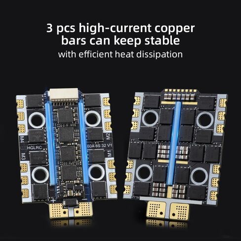 HGLRC 60A BL32 8S M3 3-8S MINI 4IN1 ESC، يدعم DShot300 / DShot600 / Oneshot/PWM لطائرة سباق FPV بدون طيار حرة in Kuwait