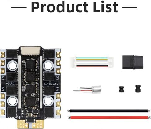 HGLRC 60A BL32 8S M3 3-8S MINI 4IN1 ESC، يدعم DShot300 / DShot600 / Oneshot/PWM لطائرة سباق FPV بدون طيار حرة in Kuwait
