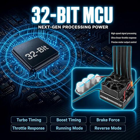 ZTW Beast PRO G2 160A ESC for 1/10 RC Car 32-Bit Bluetooth APP Programmable Brushless Speed Controller Sensored Sensorless 2-3S 6V/7.4V 4A BEC for Touring Drift On-Road Racing in Kuwait