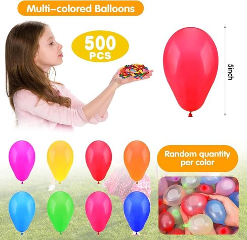 500PCS Water Balloons Bulk without Refill Kits,Small Water Balloon for Summer Splash Fun,Party Air Balloons for Wedding Birthday Graduation Anniversary Carnival Games Decoration in Kuwait