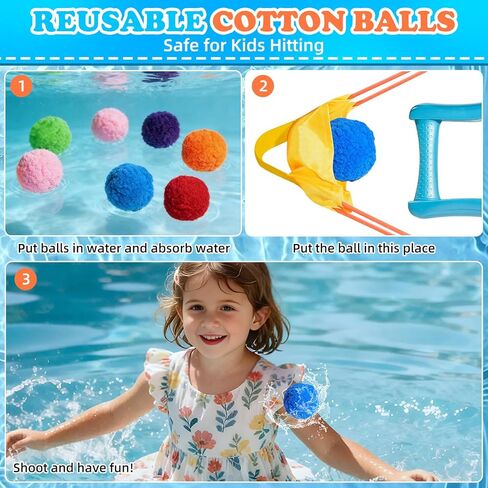 Water Balloon Launcher Slingshots for Kids with 12 Pcs Reusable Water Balloons Pool Toys for 3-10 Years Old Boys & Girls Outdoor Backyard Water Games Beach Toy in Kuwait