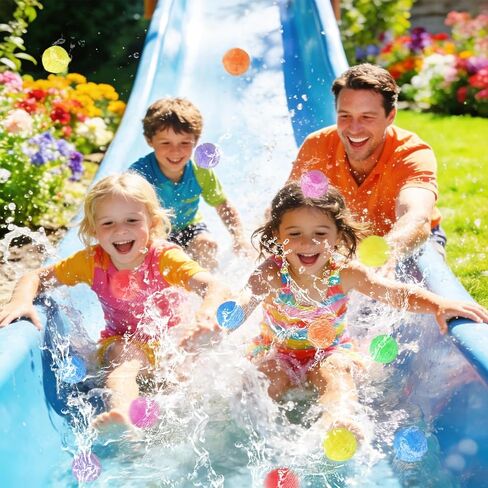70 Pcs Reusable Water Balls with Mesh Bag,Outdoor Water Balloons for Kids,Soft Water Absorbent Balls for Outdoor Water Games,Pool,Beach,Activities in Kuwait