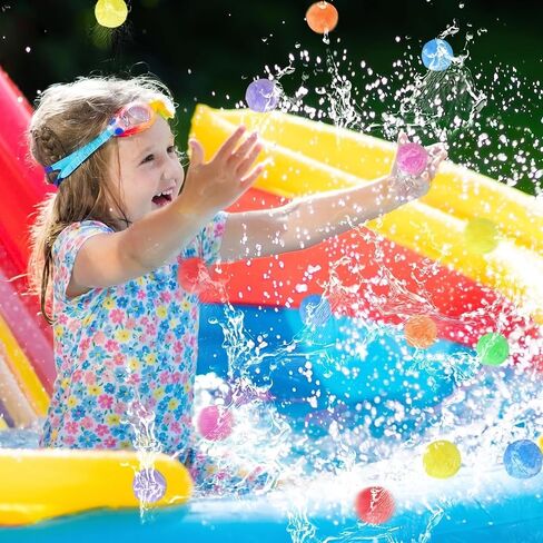 70 Pcs Reusable Water Balls with Mesh Bag,Outdoor Water Balloons for Kids,Soft Water Absorbent Balls for Outdoor Water Games,Pool,Beach,Activities in Kuwait