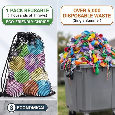Reusable Water Balloons - 12 PCS Quick Fill Refillable Water Balloons for Kids & Adults - Soft Silicone Water Bombs for Summer Pool Parties, Backyard Games & Outdoor Water Fun (colorful) in Kuwait