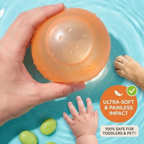 Reusable Water Balloons - 12 PCS Quick Fill Refillable Water Balloons for Kids & Adults - Soft Silicone Water Bombs for Summer Pool Parties, Backyard Games & Outdoor Water Fun (colorful) in Kuwait