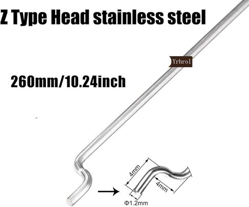45Pcs 304 Stainless Steel 0.047"x10.24" Z Pushrods and Nylon Lock on Control Horns 0.79"x0.43" and Adjustable Pushrod Connector Linkage Stopper 0.05" Compatible for RC Airplane Plane in Kuwait