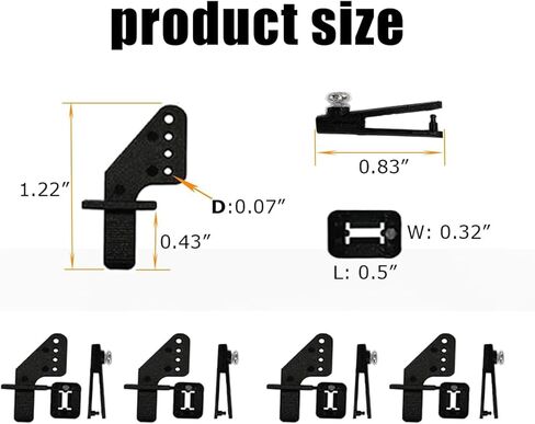 45Pcs 304 Stainless Steel 0.047"x10.24" Z Pushrods and Nylon Lock on Control Horns 0.79"x0.43" and Adjustable Pushrod Connector Linkage Stopper 0.05" Compatible for RC Airplane Plane in Kuwait