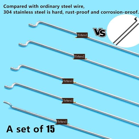 45Pcs 304 Stainless Steel 0.047"x10.24" Z Pushrods and Nylon Lock on Control Horns 0.79"x0.43" and Adjustable Pushrod Connector Linkage Stopper 0.05" Compatible for RC Airplane Plane in Kuwait