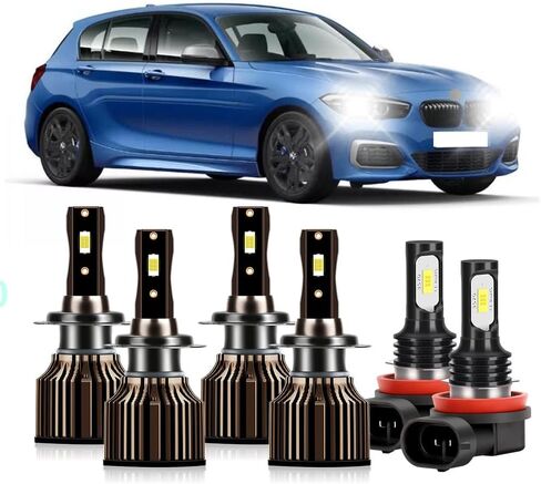 For BMW X3 2004 2005 2006 2007 2008 2009 2010 2011 2012 2013 2014 High Low Beam Fog Light, Hi-Low Beam Fog Lights, 30000LM 400% Brighter Lightness, Plug and Play, 50,000+ Hours Lifespan, Pack of 6 in Kuwait