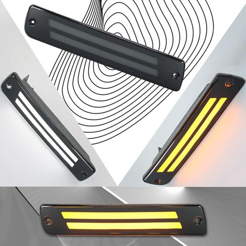 Switchback الأبيض / العنبر LED المصد الأمامي ضوء الضباب DRL / ميزة ضوء إشارة الانعطاف المتوافقة مع Toyota Land Cruiser FJ80 LC80 1991-1997 in Kuwait