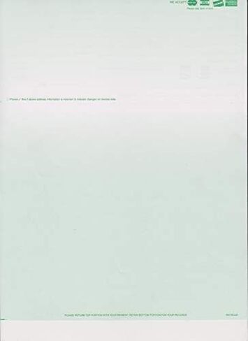 BLANK PERFORATED STATEMENT PAPER-MAJOR CREDIT CARD LOGOS (500 GREEN) in Kuwait