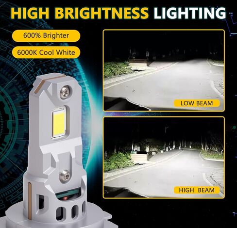 Compatible for Volkswagen Jetta 2006-2019 High Beam or Low Beam Lights Bulbs,600% Brightness 6000K Cool White,H7 Hi/Lo Beam,Plug & Play,Turn signal bulbs(Pack of 2) in Kuwait