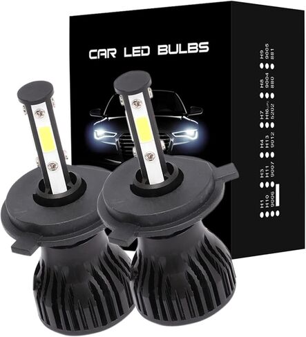 2 قطعة 4 الجانب COB 50 واط 16000LM سيارة ضوء H4 H7 LED H8 H9 H11 9006 9005 HB3 HB4 6000K 6500K الأبيض السيارات الضباب ضوء 12 فولت LED لمبة (9007/HB5 مرحبا/لو) in Kuwait