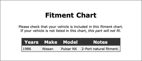 Ported Vacuum Switch Compatible With Nissan Pulsar NX 1986 P-3885551 in Kuwait
