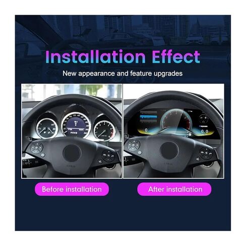 مجموعة لوحة القيادة الرقمية LCD مقاس 12.3 بوصة متوافقة مع Benz C W204 NTG4.0 2008-2011 لوحة الأدوات الافتراضية عداد السرعة ترقية in Kuwait