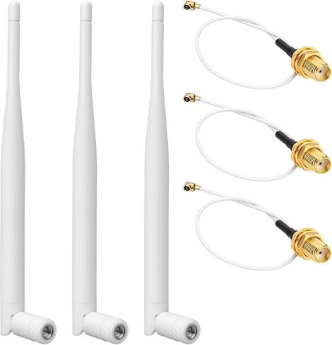 هوائي LoRa 915 ميجا هرتز 3dBi Gain Omni SMA ذكر موصل + كابل تمديد 10 سم 3 عبوات (أسود) in Saudi Arabia