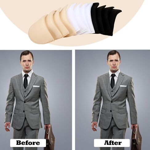 Qunclay 6 Pairs Shoulder Pads for Women Clothes No Sewing Required with Detachable Hook and Loop Clothing Anti Slip Tape Reusable Set in Shoulder Pads Soft Sponge Pad for Men Blazer Sewing Accessories in Kuwait