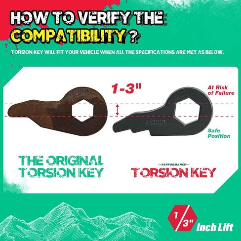 1-3" Torsion Bar Key for Silverado Sierra 1500, Adjustable Forged Torsion Lift Kits - Improve Truck's Look and Performance in Kuwait