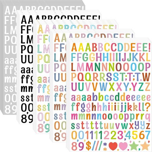 Letter Stickers 0.5 inch,4920 Pcs 30 Sheets 1/2 Inch Small Alphabet Stickers,Self-Adhesive Vinyl Waterproof ABC Letter Stickers for Water Bottles Scrapbooking Notebook Label Sign DIY Craft(Multicolor) in Kuwait