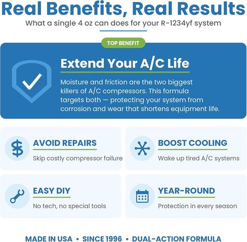 ENVIRO-SAFE Arctic Air لأنظمة R1234YF - معزز التيار المتردد ومزيل الرطوبة - مُحسّن أداء مزدوج العمل للهواء البارد وعمر النظام الممتد - علب 3 × 4 أونصة in Kuwait