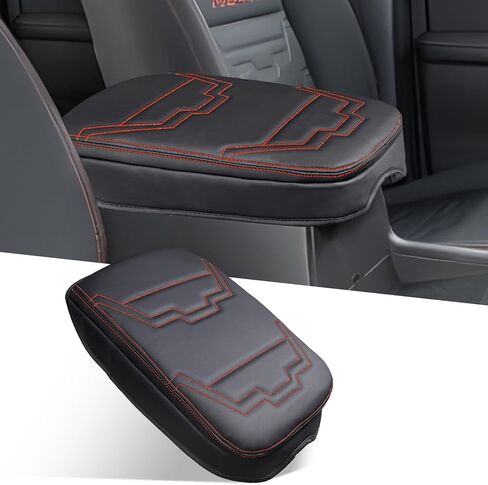 Center Console Cover for Nissan Frontier - Anti-Scratch Armrest Box Lid Pad Middle Console Cover for Nissan Frontier SV Pro 4X 2022 2023 2024 2025 2026 Interior Accessories (Orange Stitches) in Saudi Arabia