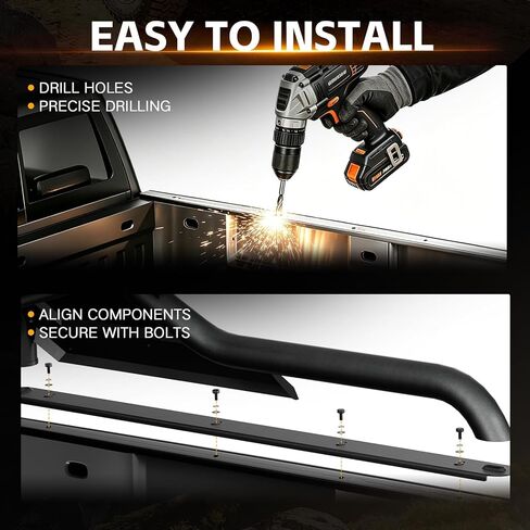 YZONA Sport Roll Bar for Pickup Trucks, Adjustable 56"-64" Bed Chase Rack w/Cargo Basket & Brake Light Compatible with Silverado/Sierra 1500, Toyota Tundra, Nissan Titan/Frontier, Jeep Gladiator in Kuwait