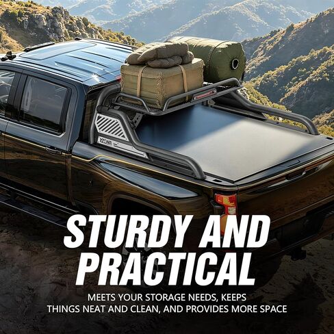 YZONA Sport Roll Bar for Pickup Trucks, Adjustable 56"-64" Bed Chase Rack w/Cargo Basket & Brake Light Compatible with Silverado/Sierra 1500, Toyota Tundra, Nissan Titan/Frontier, Jeep Gladiator in Kuwait